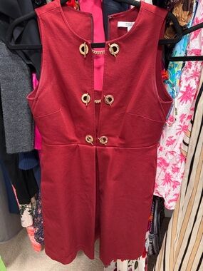 10 Crosby Derek Lam Burgundy Mini Dress with Gold Hardware